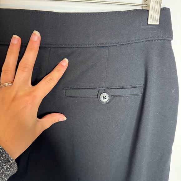 Spanx Perfect Fit Ponte Wide Leg Black Stretch Crop Pants Size Medium - Picture 4 of 5